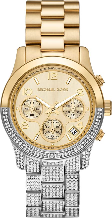 michael kors runway pavé two-tone watch|Runway Pavé Two.